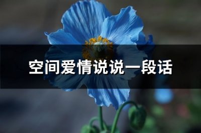 ​空间爱情说说一段话(优选81句)